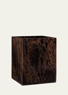 Obsidian Burl Wastebasket