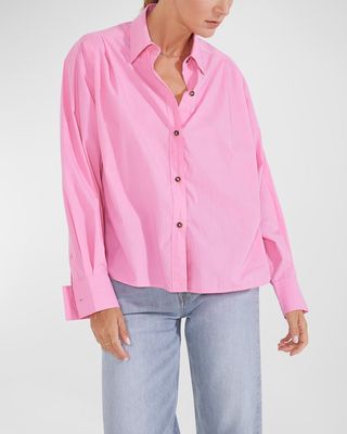Oceane Pleated Button-Front Shirt
