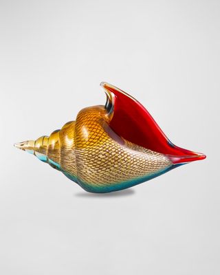 Oceanside Sea Shell Art Glass Sculpture
