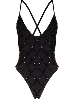 Oceanus Ebony crystal-embellished swimsuit - Black