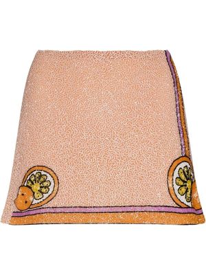 Oceanus Melodie bead-embellished mini skirt - Pink