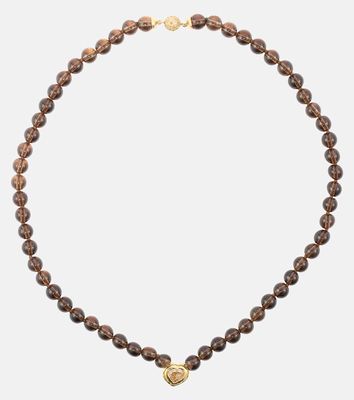 Octavia Elizabeth 18kt gold chain necklace with diamonds and quartz