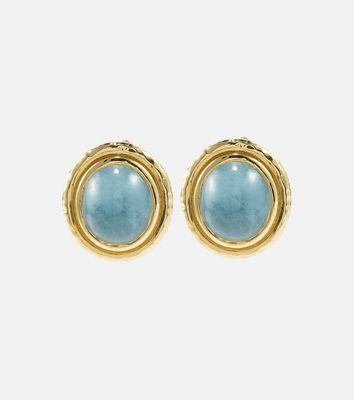 Octavia Elizabeth Horizon 18kt gold earrings with aquamarines