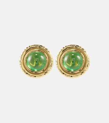 Octavia Elizabeth Palm 18kt gold earrings with tsavorites