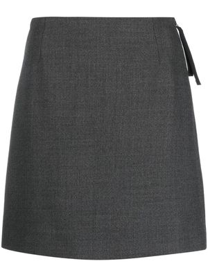Odeeh A-line wool short skirt - Grey