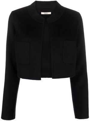 Odeeh cropped open-front jacket - Black