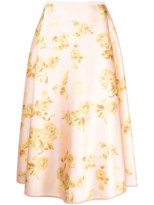 Odeeh floral flared midi skirt - Pink