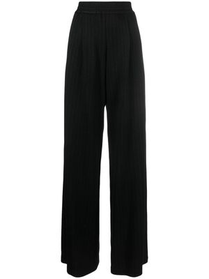 Odeeh stripe-pattern high-waist trousers - Black