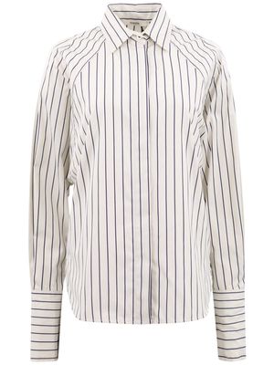 Odeeh striped long-sleeve shirt - White
