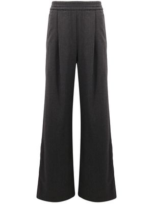 Odeeh wide-leg flannel trousers - Black