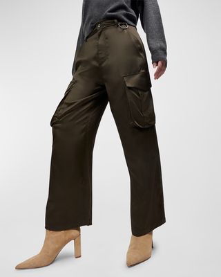 Odie High-Rise Straight-Leg Cargo Trousers