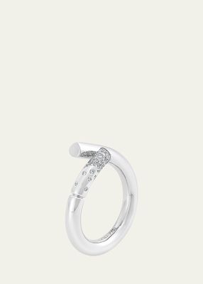 Oera 18K White Gold Pave Diamond Ring