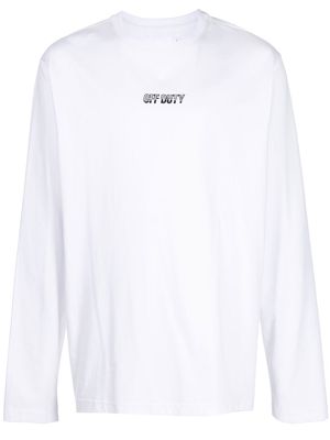 Off Duty logo-print long-sleeve T-shirt - White