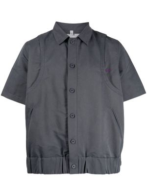 Off Duty panelled short-sleeve shirt - Grey