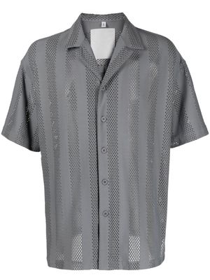 Off Duty perforated short-sleeve shirt - Grey