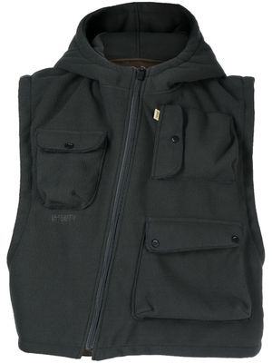 Off Duty zip-up hooded vest - Green