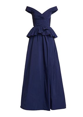 Off-the-Shoulder Peplum Ball Gown