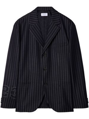 Off-White 23-print pinstriped blazer - Black
