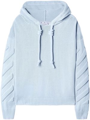 Off-White 3D Diag knit hoodie - Blue
