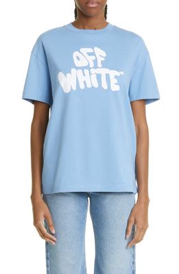 Off-White '70s Logo Cotton Graphic Tee in Light Blue White