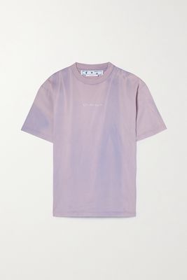 Off-White - Appliquéd Tie-dyed Cotton-jersey T-shirt - Purple