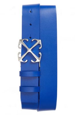 Off-White Arrow Buckle Leather Belt in Blue No Color