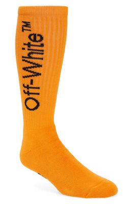 Off-White Arrow Cotton Blend Crew Socks in Orange/Black