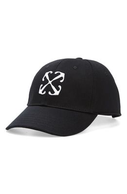 Off-White Arrow Drill Embroidered Baseball Cap in Black/White