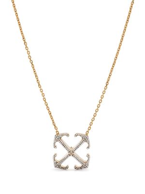 Off-White Arrow embellished pendant necklace - Gold