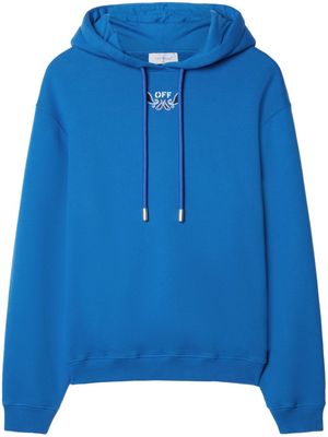 Off-White Arrow-embroidered cotton hoodie - Blue