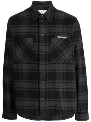 Off-White Arrow-print check flannel shirt - Black