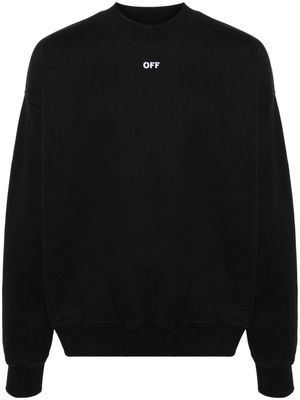 Off-White Arrows-embroidered cotton sweatshirt - 1001 BLACK WHITE