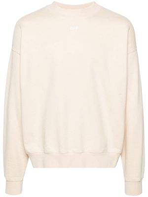 Off-White Arrows-embroidered cotton sweatshirt - 301 ANGORA WHITE