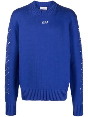 Off-White Arrows-embroidered jumper - Blue