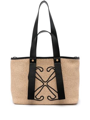 Off-White Arrows-embroidered tote bag - Neutrals