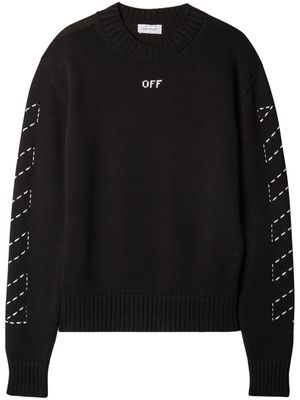 Off-White Arrows-embroidery crew-neck jumper - Black