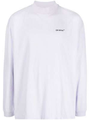 Off-White Arrows mock-neck cotton T-shirt - Purple