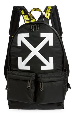 Off-White Arrows Nylon Backpack in Black/White