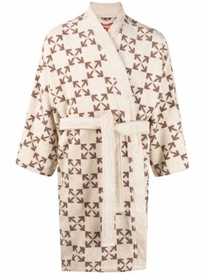 Off-White Arrows pattern robe - Neutrals