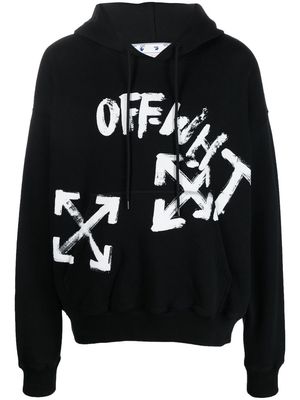 Off-White Arrows-print hoodie - BLACK WHITE