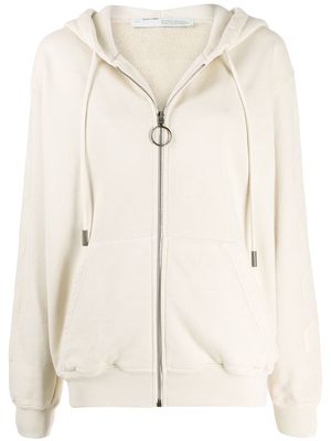 Off-White Arrows print zip-up hoodie - Neutrals