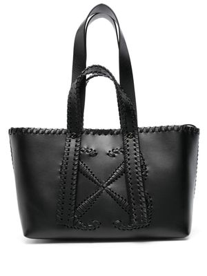 Off-White Arrows-stitch leather tote bag - Black