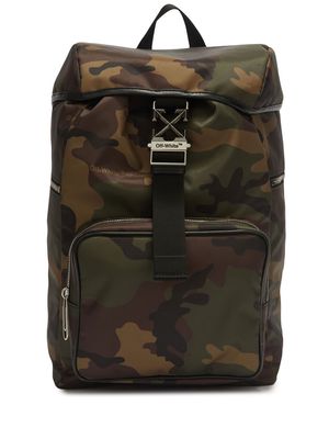 Off-White Arrows Tuc camouflage-print backpack - Brown