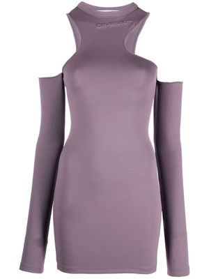Off-White asymmetric cold-shoulder minidress - Purple