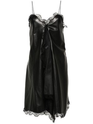 Off-White asymmetric leather mini dress - Black