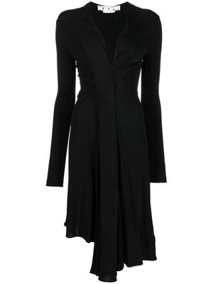 Off-White asymmetric midi dress - BLACK NO COLOR