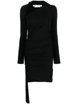 Off-White asymmetric ruched minidress - Black