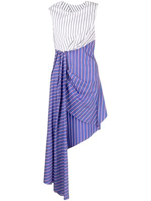 Off-White asymmetric striped dress - Blue