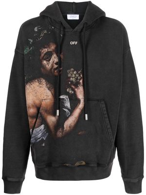 Off-White Bacchus-print cotton hoodie - Black