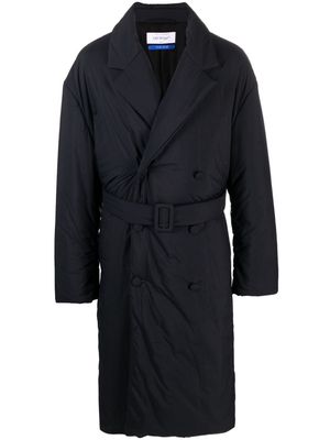 Off-White belted double-breasted padded coat - Black